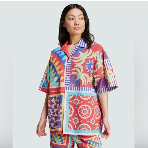 adidas x farm Rio - bold blue/bliss oran shirt L/XL - NWT - Picture 2 of 8